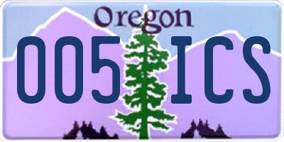 OR license plate 005ICS