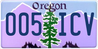 OR license plate 005ICV