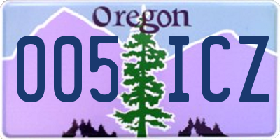OR license plate 005ICZ