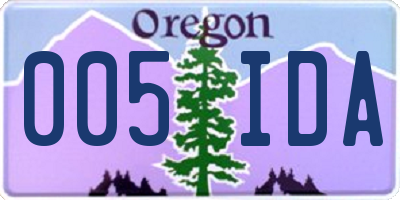 OR license plate 005IDA