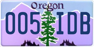 OR license plate 005IDB