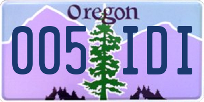 OR license plate 005IDI