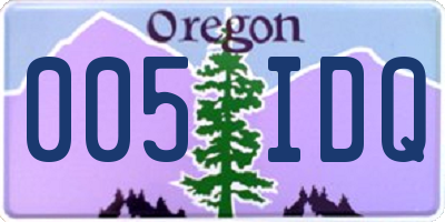 OR license plate 005IDQ