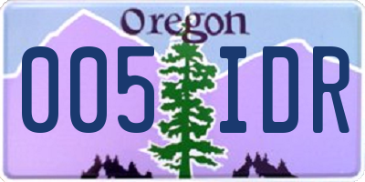 OR license plate 005IDR