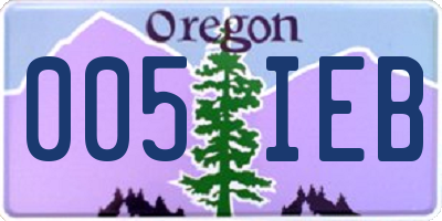 OR license plate 005IEB
