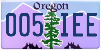 OR license plate 005IEE