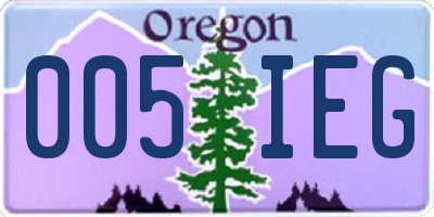 OR license plate 005IEG
