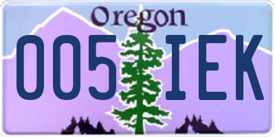 OR license plate 005IEK