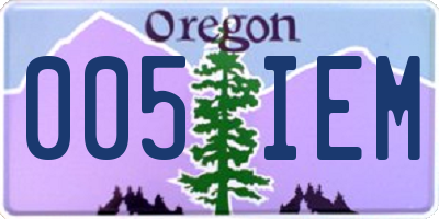 OR license plate 005IEM