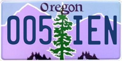 OR license plate 005IEN