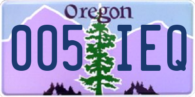 OR license plate 005IEQ