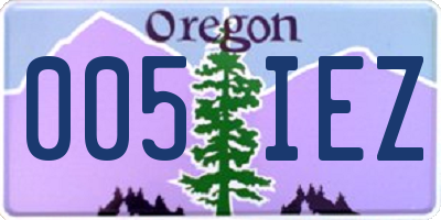 OR license plate 005IEZ