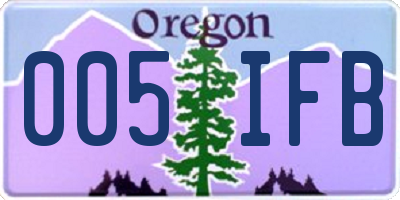 OR license plate 005IFB