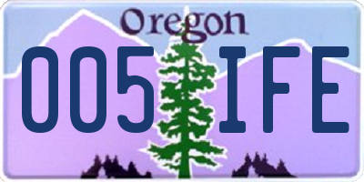 OR license plate 005IFE
