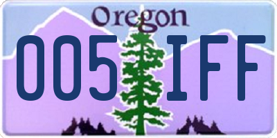 OR license plate 005IFF