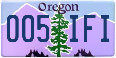 OR license plate 005IFI