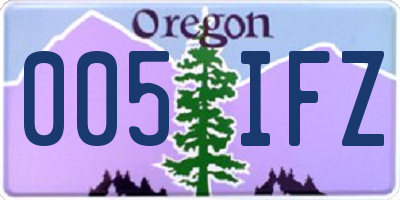 OR license plate 005IFZ