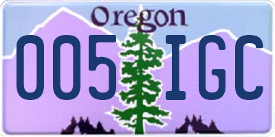 OR license plate 005IGC