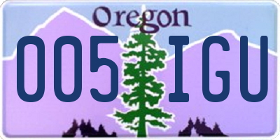 OR license plate 005IGU