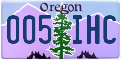 OR license plate 005IHC