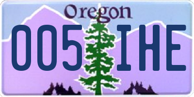 OR license plate 005IHE