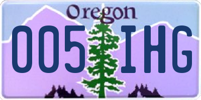 OR license plate 005IHG