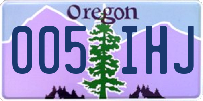 OR license plate 005IHJ