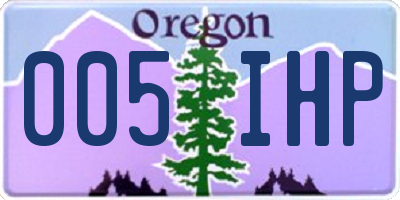 OR license plate 005IHP