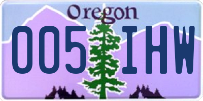 OR license plate 005IHW