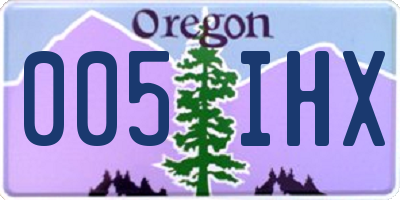 OR license plate 005IHX