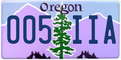 OR license plate 005IIA