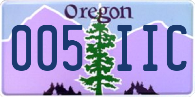 OR license plate 005IIC
