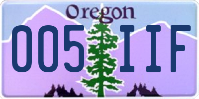 OR license plate 005IIF