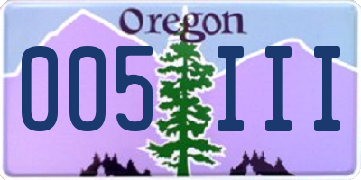 OR license plate 005III