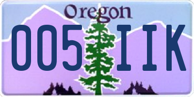 OR license plate 005IIK