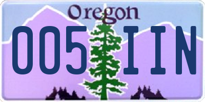 OR license plate 005IIN