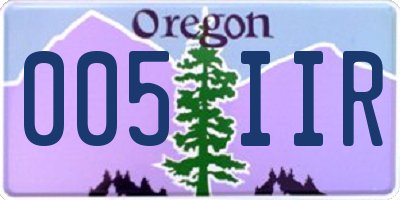 OR license plate 005IIR