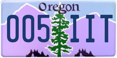 OR license plate 005IIT