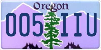 OR license plate 005IIU
