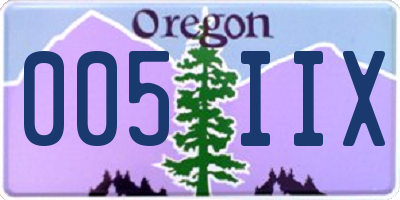 OR license plate 005IIX