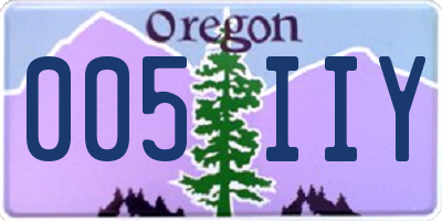 OR license plate 005IIY