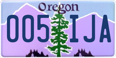 OR license plate 005IJA