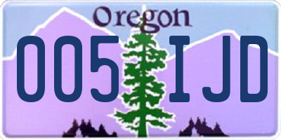 OR license plate 005IJD