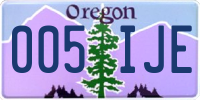 OR license plate 005IJE