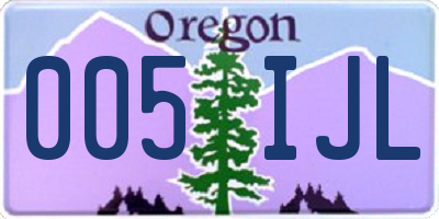 OR license plate 005IJL