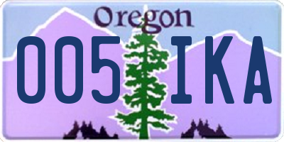 OR license plate 005IKA