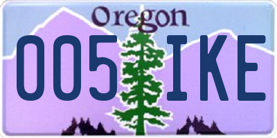 OR license plate 005IKE
