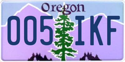 OR license plate 005IKF