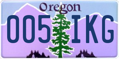 OR license plate 005IKG