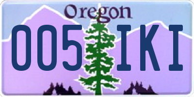 OR license plate 005IKI